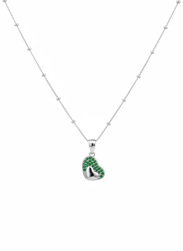 Heart_Pendant_Necklace_With_Green_Crystal_Detailing_925_Sterling_Silver